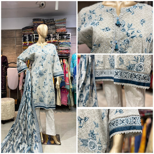 LAWN PRINTED 3 PIECE