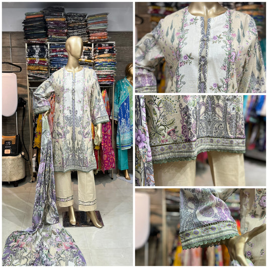 LAWN PRINTED 3 PIECE