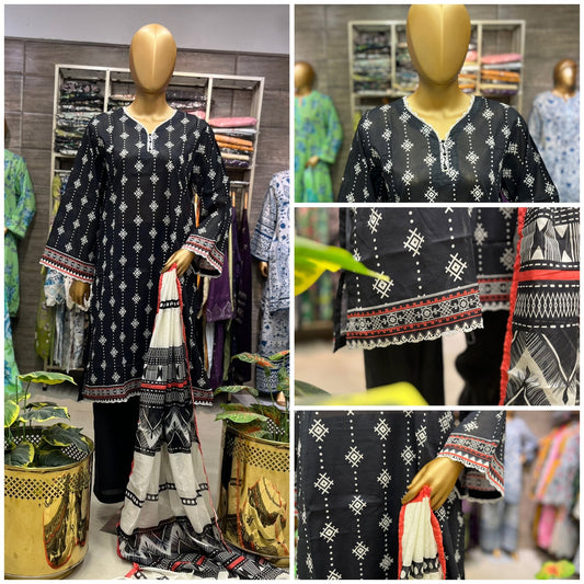 LAWN PRINTED 3 PIECE