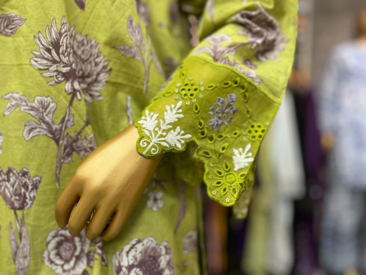 THREE PIECE LAWN EMBROIDERED